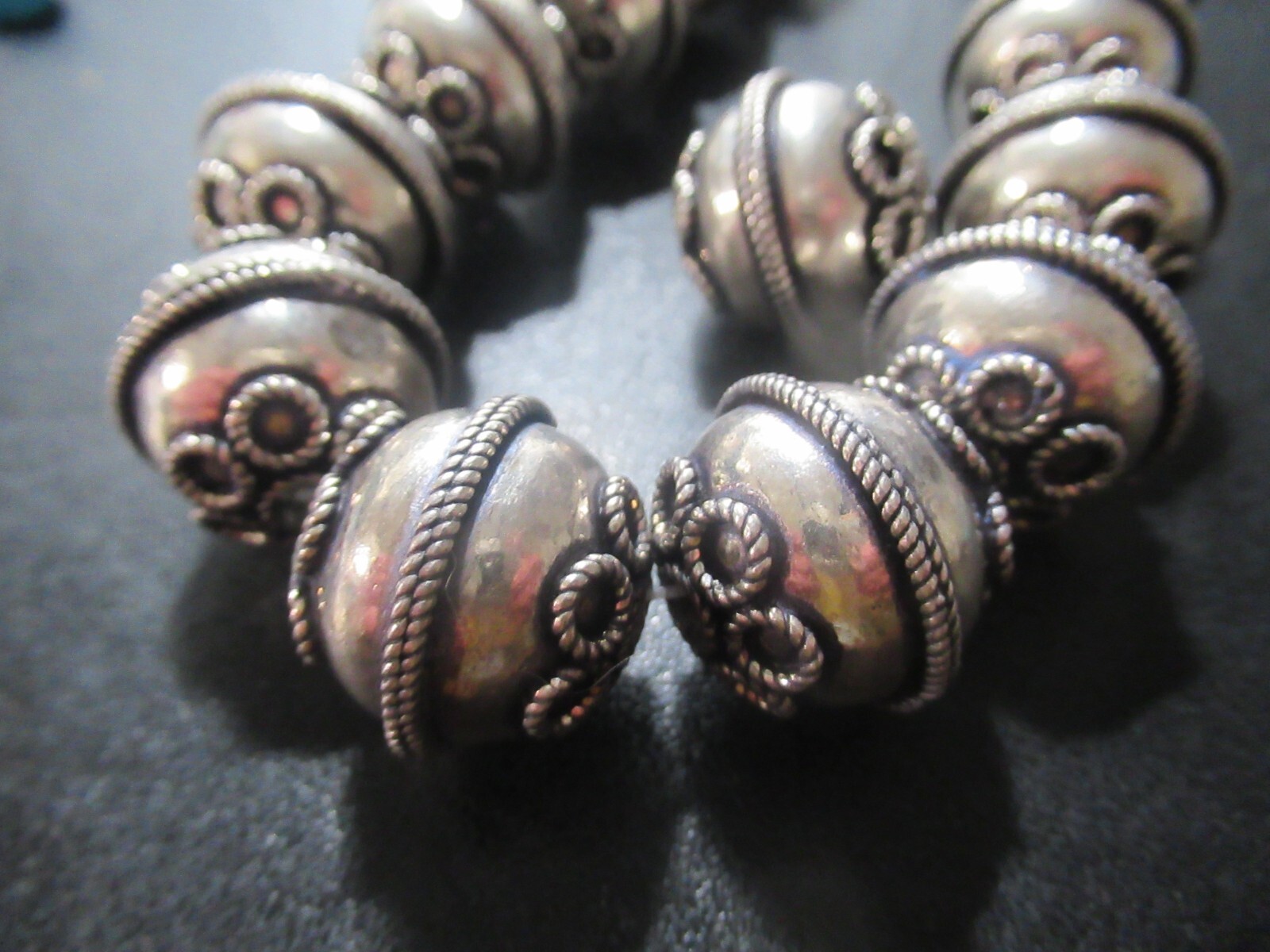 `SALE~EXTRA LARGE METAL BEADS ORNATE BALI METAL BEADS 19-20mm ROUND #447