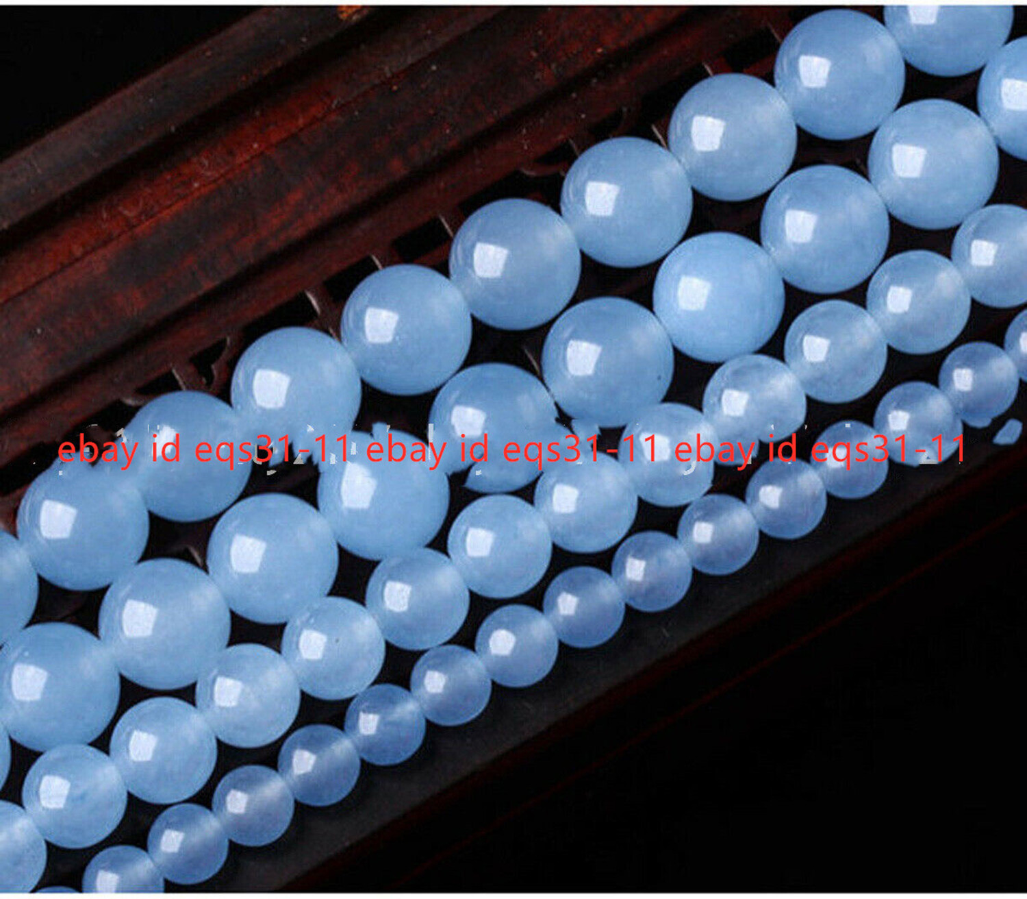 Beauty 6/8/10/12/14mm Natural Blue Chalcedony Round Gemstone Loose Beads 15″ AAA