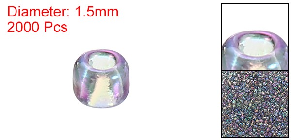 2000Pcs Glass Seed Beads 1.5mm Mini Glass Seed Spacer Bead Gray
