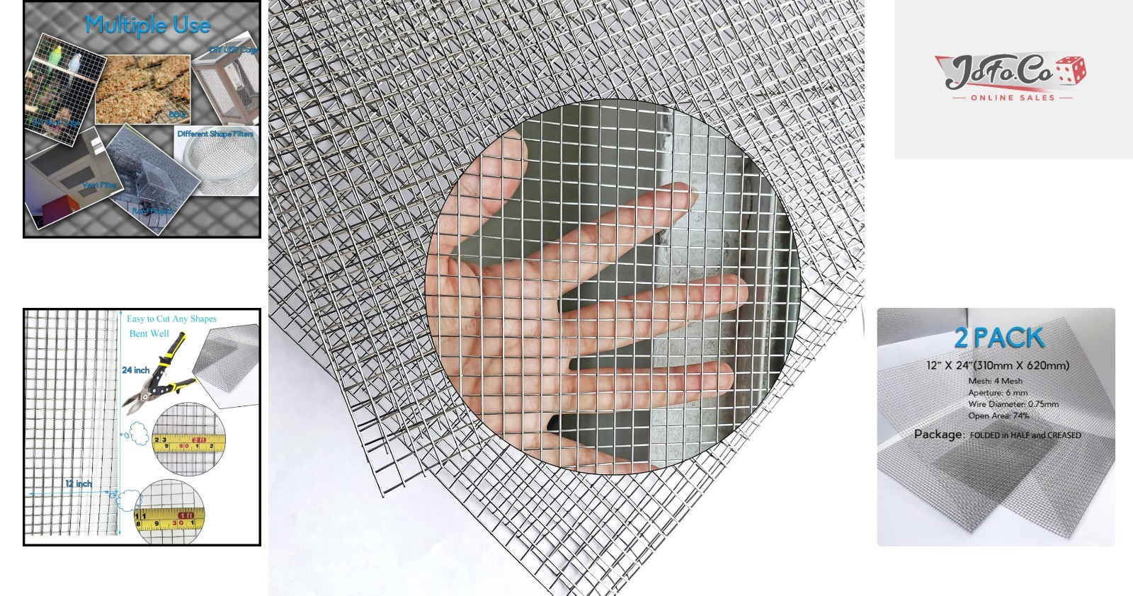 Upgraded 2-Pack Completely Welded 12″x24″ Stainless Steel Mesh for Versatile Use