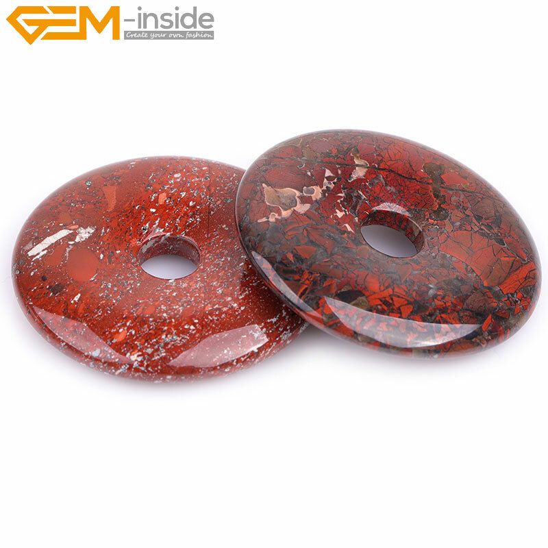 50mm Donuts Natural Stone Jewelry Making Bead 1 Piece Wholesale Loose Beads
