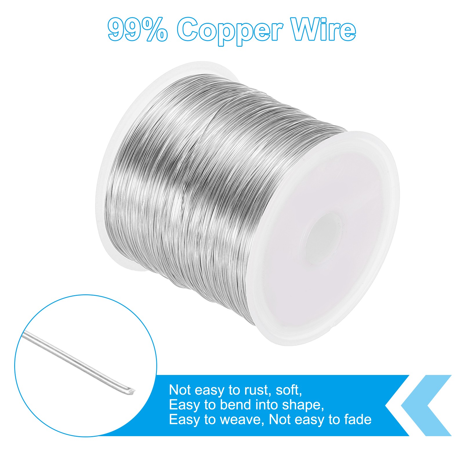 28 Gauge Jewelry Wire 328 Feet/100M Pure Copper Beading Soft Plant Stem Ties
