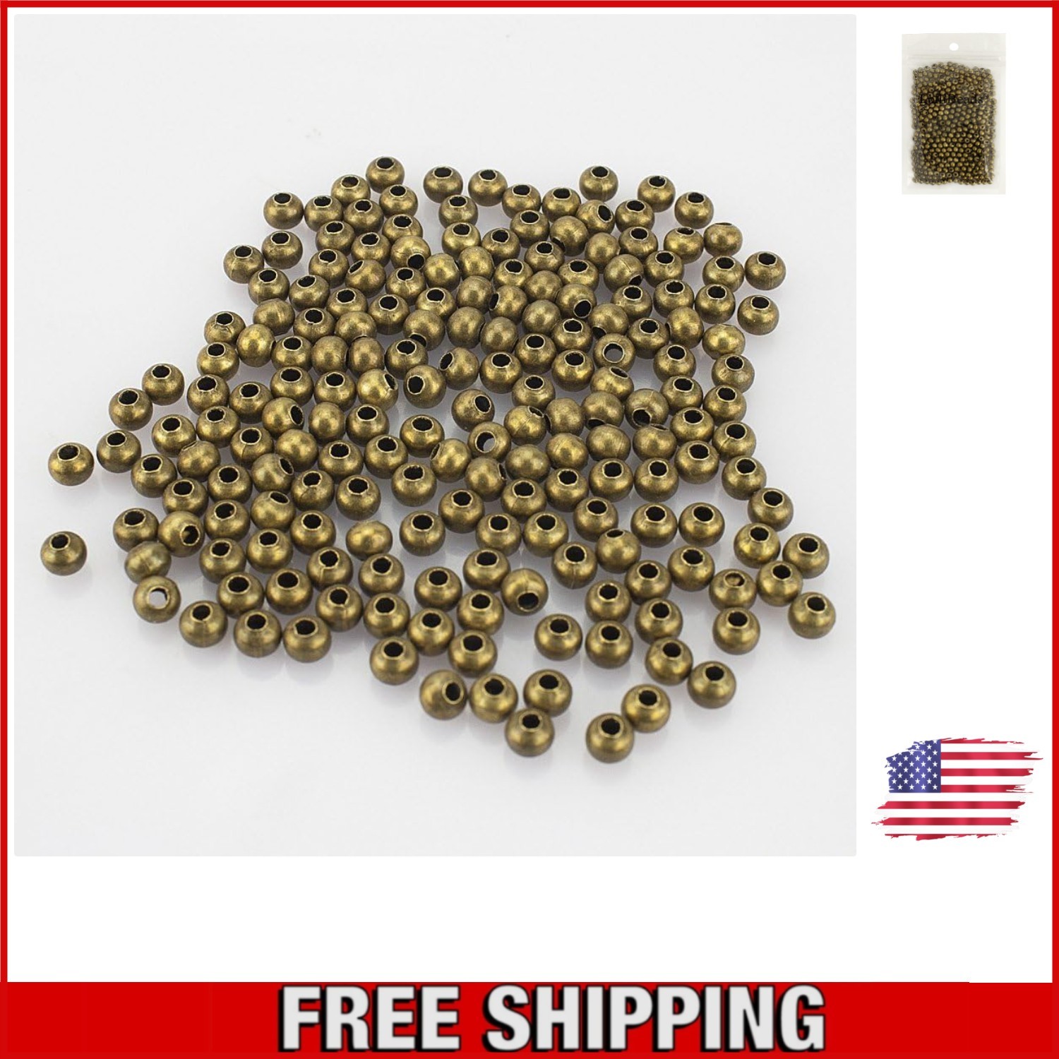 Antiqued Bronze Round Metal Beads 4mm – 600 Pcs for Creative Jewelry Projects