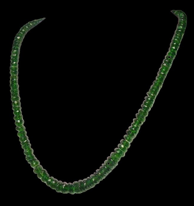 133cts Natural Green Chrome Diopside Faceted Strand | 5.5×3.5mm to 6×2.5mm |