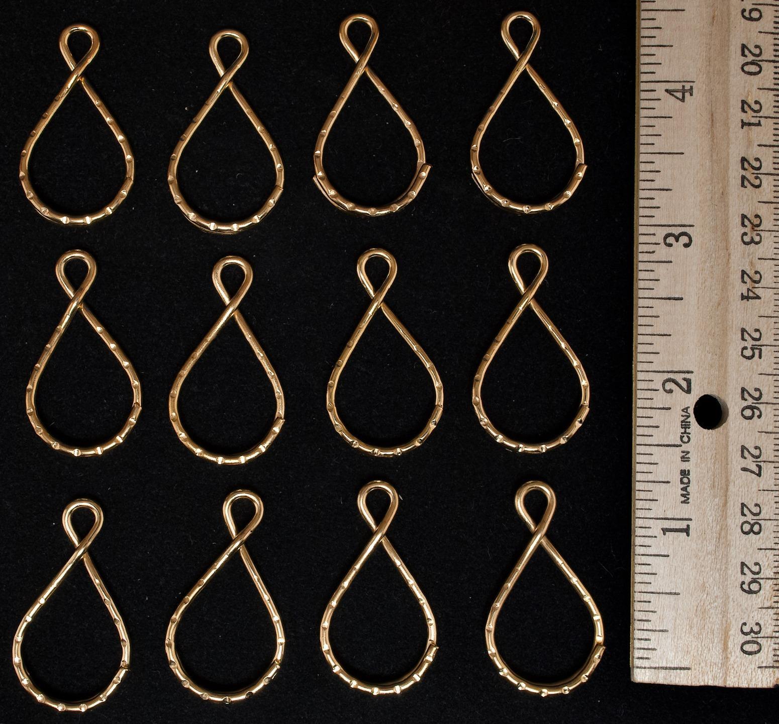 Lot of 12pcs Fancy Figure 8 Split Ring Key Chain Keychain Key Ring Gold Plated