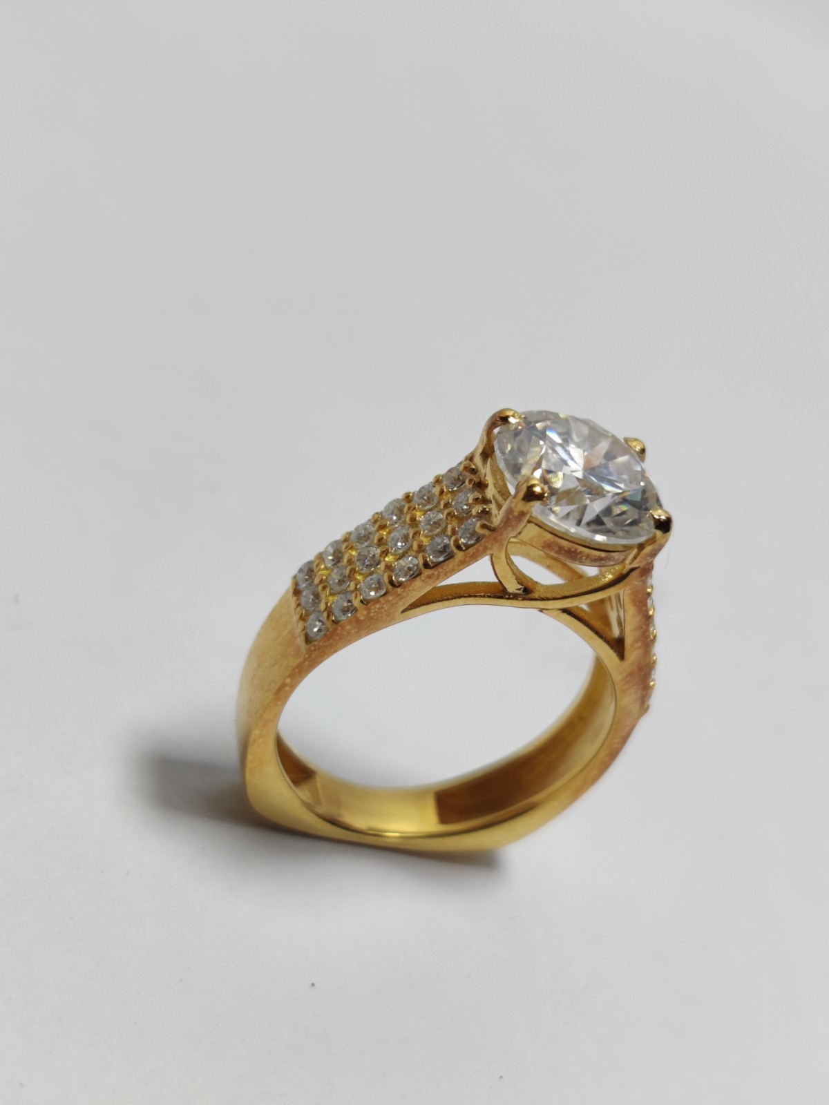 2ct 8mm Moissanite Engagement Ring 925 Sterling Silver 14K Gold Plated Wedding .