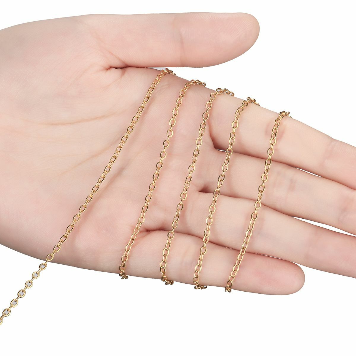 5m Bulk Stainless Steel Cable Chain Link for DIY Necklace Jewelry Making 3 Color