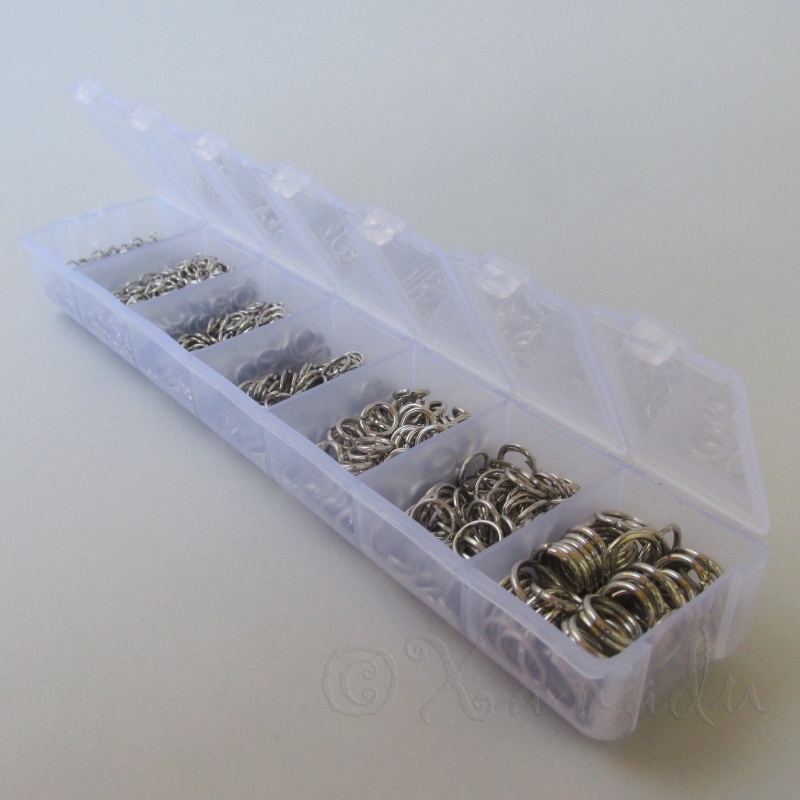 Jump Rings Silver Tone 1500PCs Mix – 7 Assorted Sizes In Plastic Storage Box