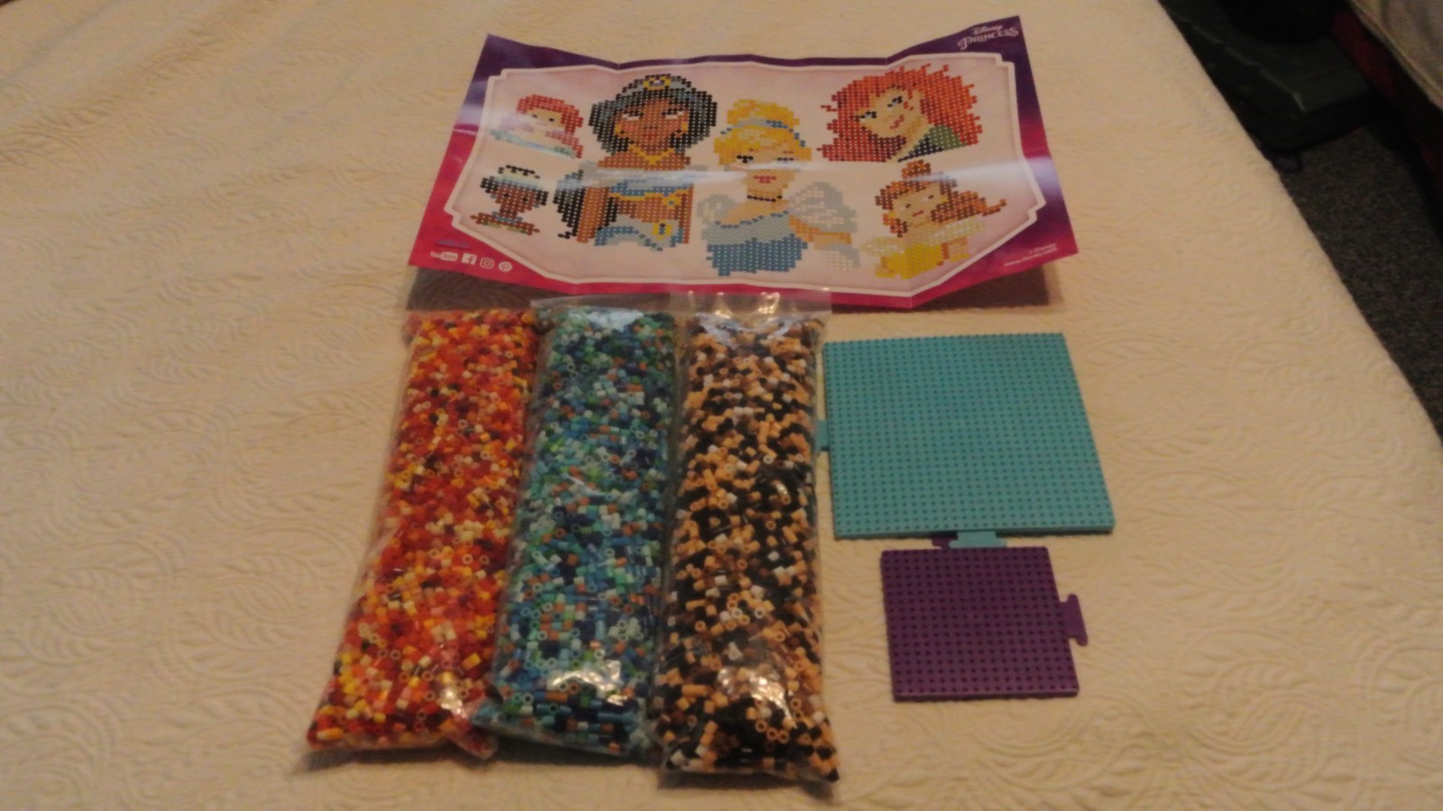 2 Pound Perler Beads Fuse Iron Melt Assorted Colors Lot, Peg Boards & Design