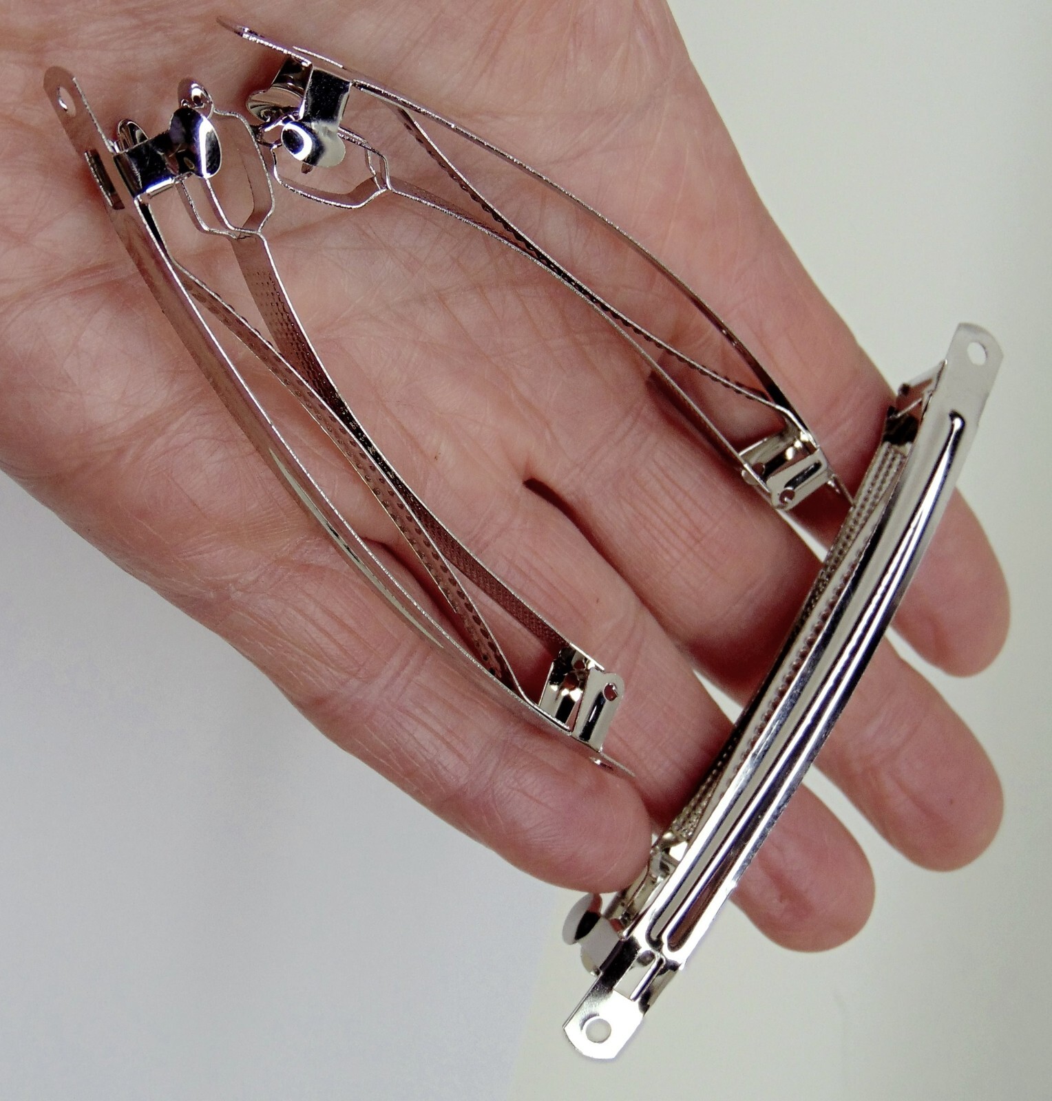 Hair BARRETTES Clips 4″  100mm French Style Nickel Silver Metal Blanks 10 to 100