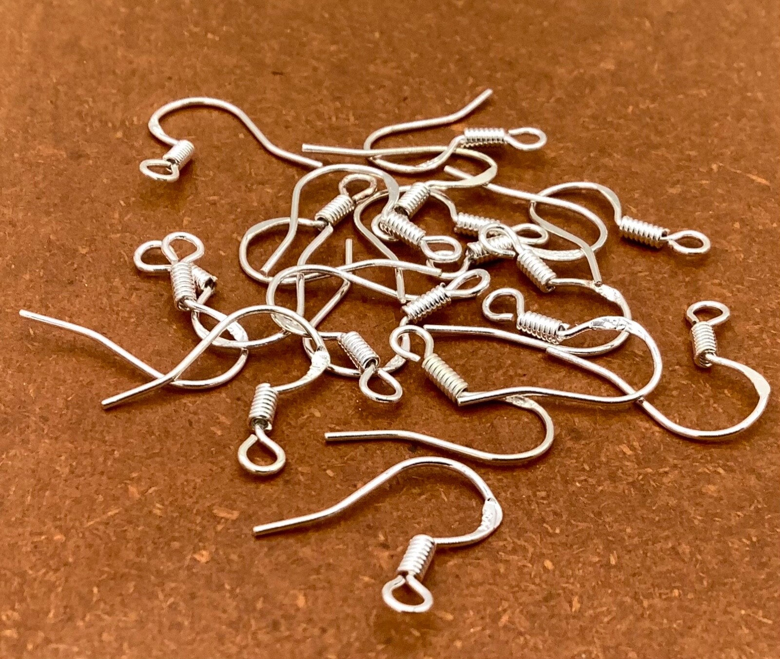 .925 Bali Sterling Silver ear wire fishhook 14 Pieces- Jewelry Making Finding