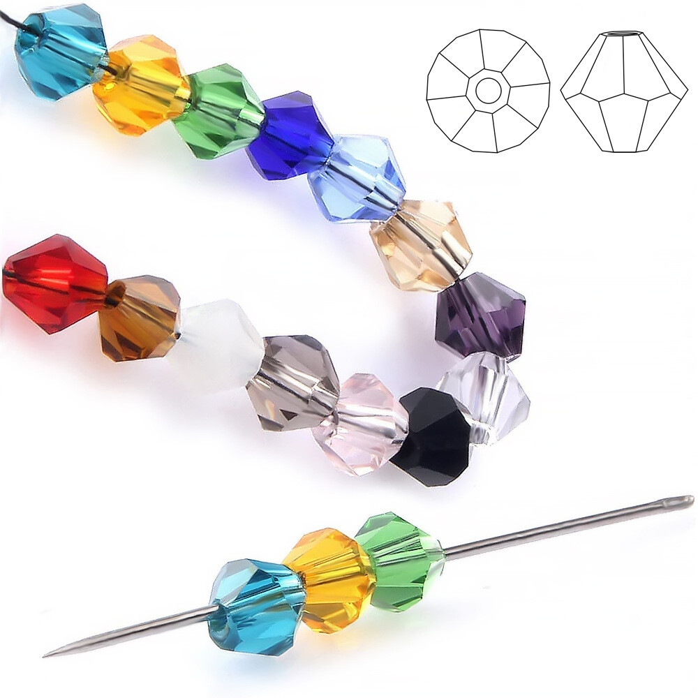 2mm 3mm 4mm 6mm 8mm Bicone Faceted Crystal Glass Loose Beads For Jewelry Making