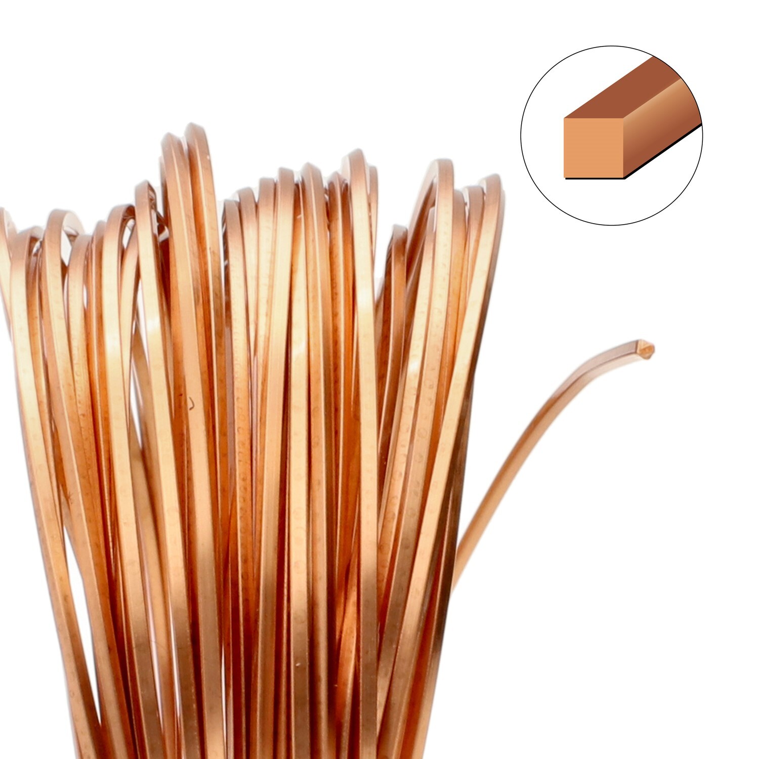 Wire, 7 Yards Non Tarnish Copper 21 Gauge SQUARE Wrapping Wire