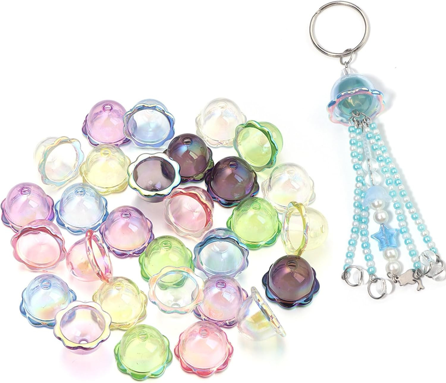50Pcs 16 * 23mm Large Trumpet Flower Beads for Jewelry Making Acrylic Aesthetic