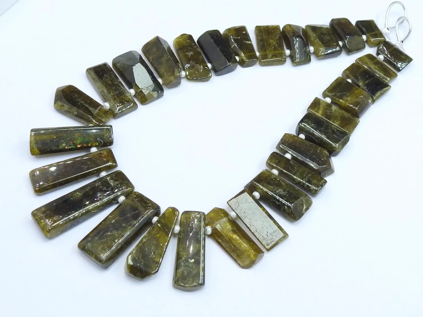 Natural Chrome Diopside Briolette Beads Green Gemstone 11″Strand Loose Craft