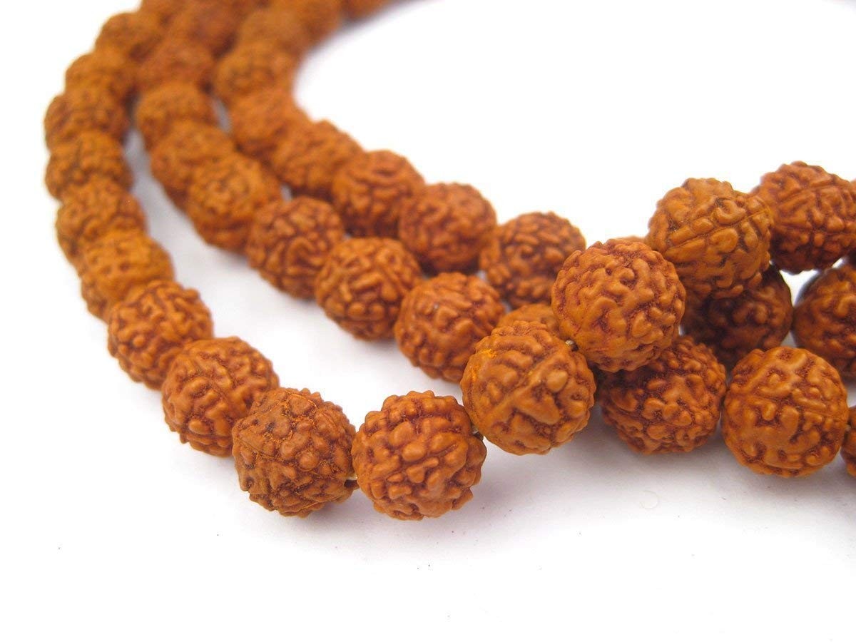 Storite Rudraksha Rudraksh Japa Mala Rosary 108 + 1 Prayer Beads Small, Brown