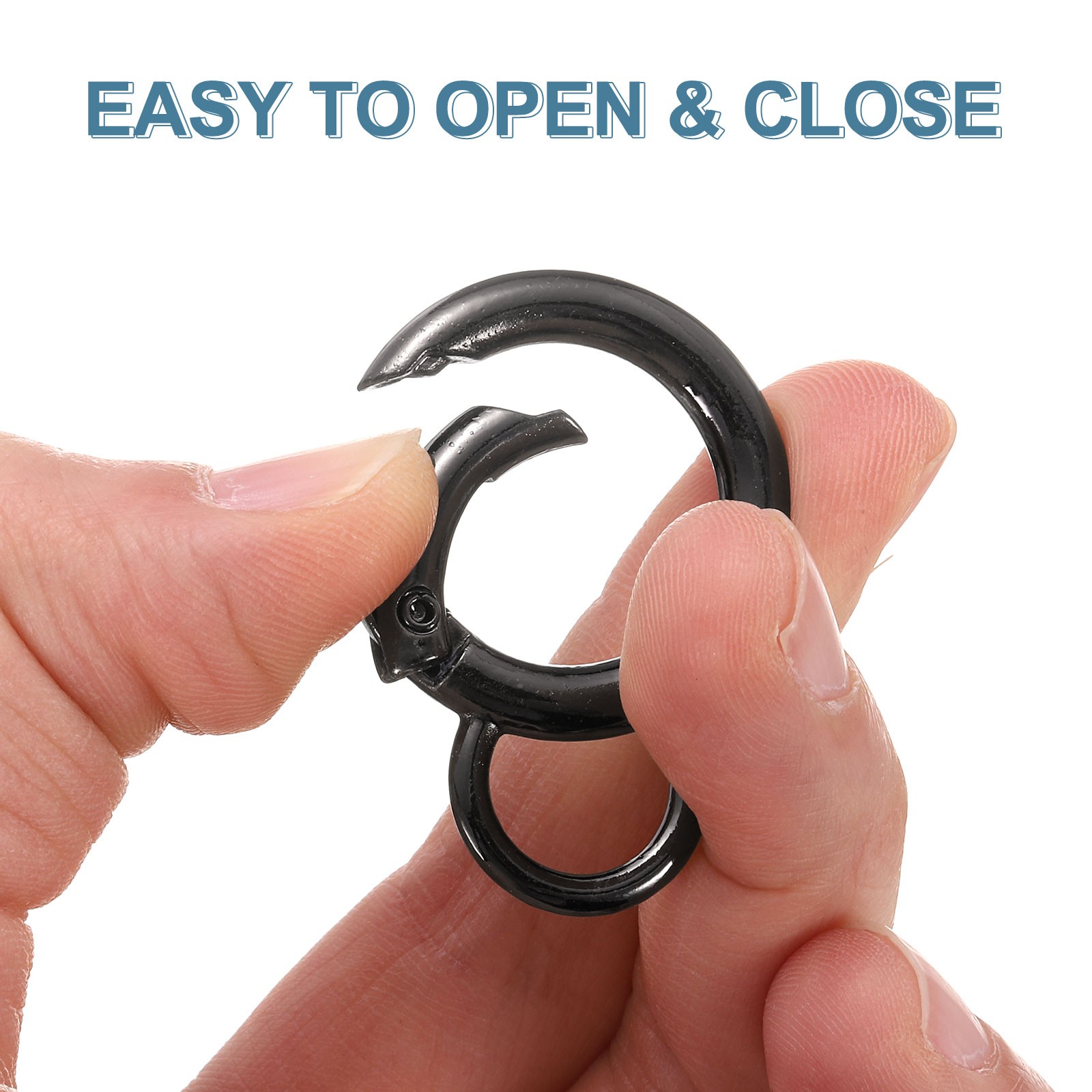 8pcs Metal Spring O Ring Clip Snap Buckle Keyring,Gunmetal,Figure-Eight Shaped,L