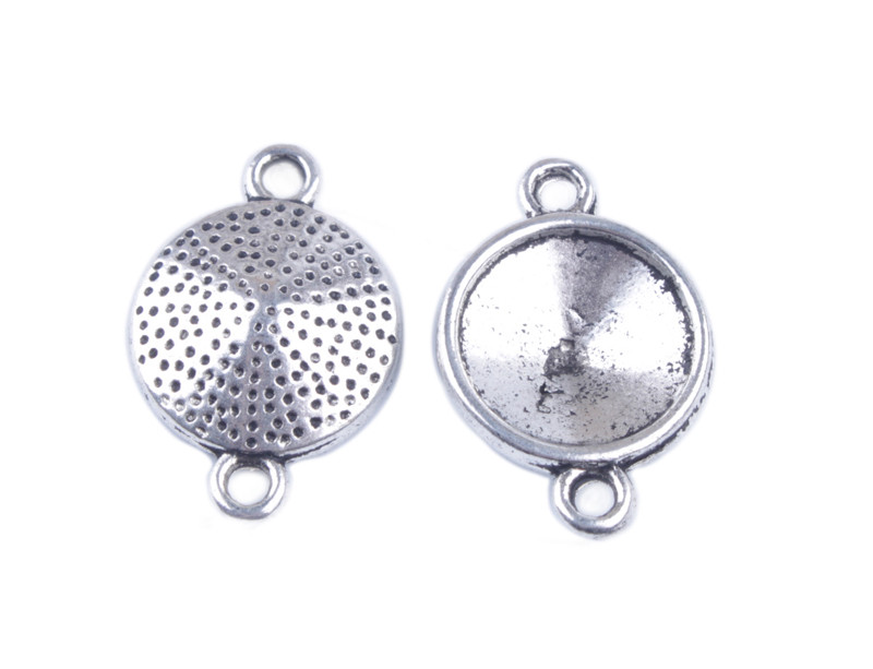 Jewelry Making 20PCS/40Pcs Metal 14mm Rivoli Hammered Round Settings Links