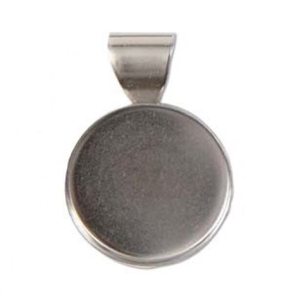 5 Silver Plated Brass 18mm Round Patera Pendants *