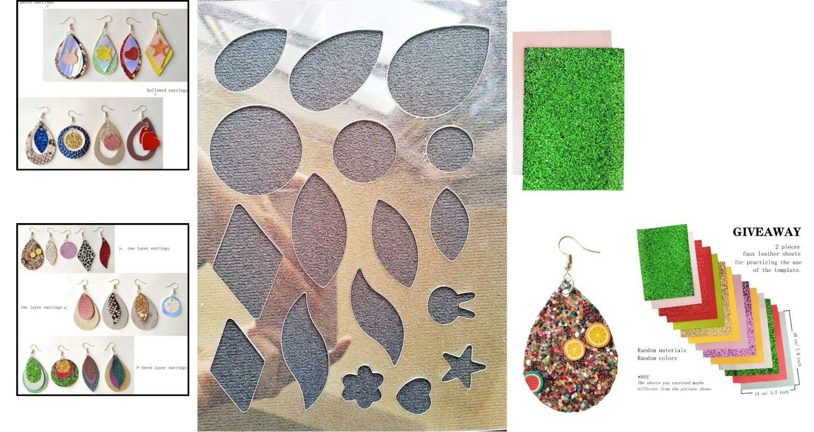 DIY Reusable Earring Template with 2 Faux Leather Sheets – Modern Jewelry Craft