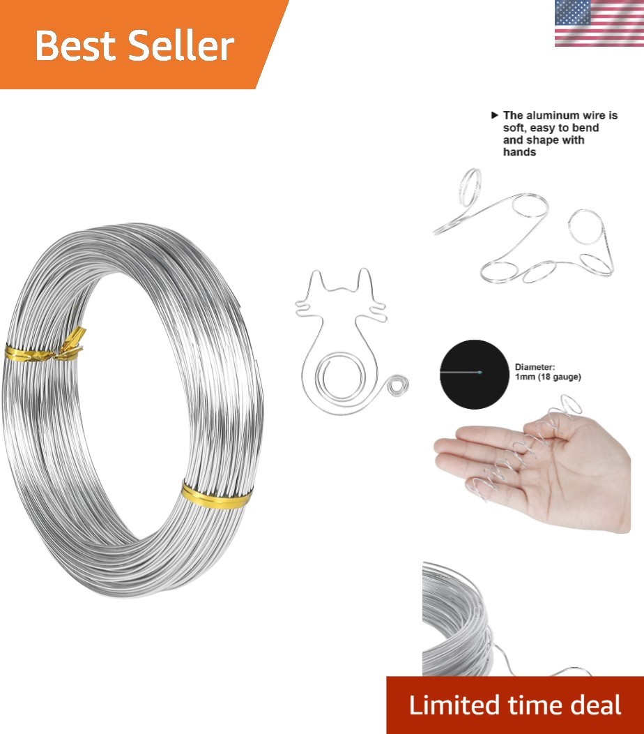 18 Gauge Aluminum Craft Wire, 165 ft- Bendable Metal Wire for Jewelry, Floral…