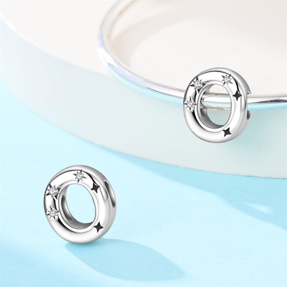 Initial Letter Alphabet Silver Charm Bracelet for Women with 5A Original Be – 05