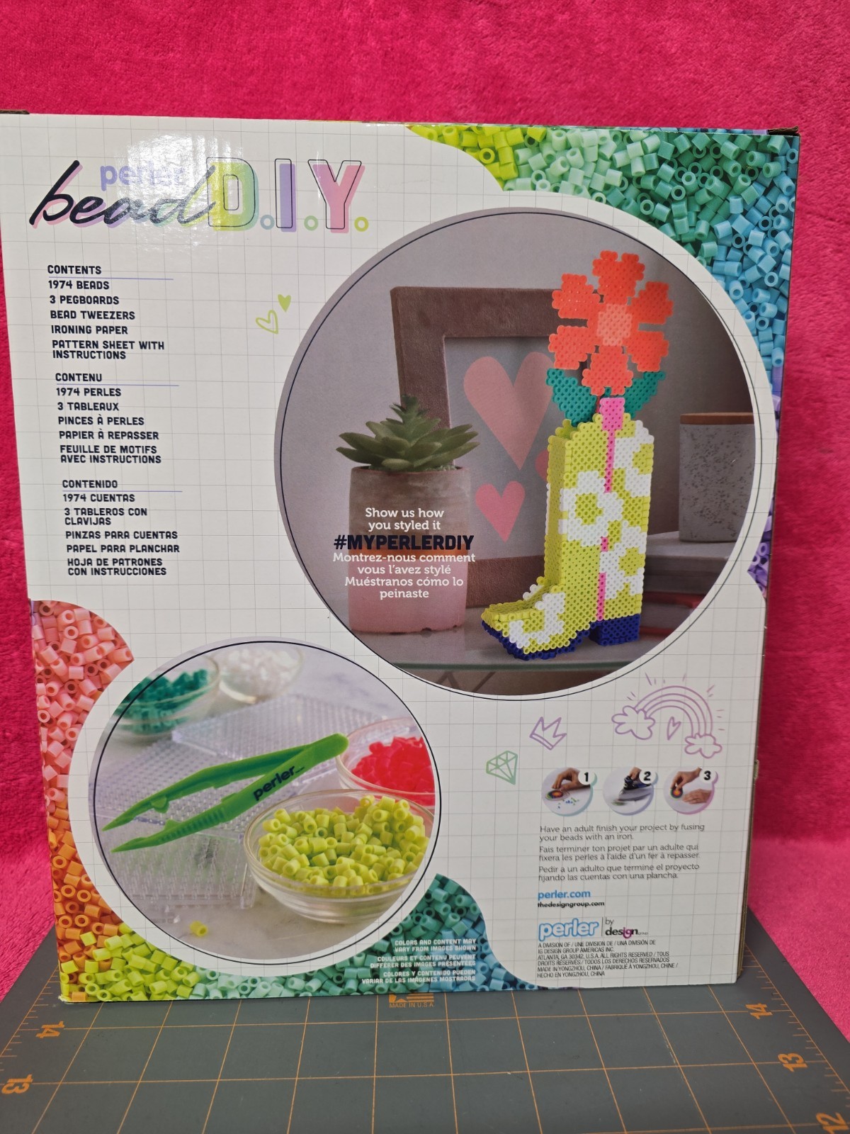 Perler By Design Group Bead D.I.Y. Fused Bead Decor 4.25×10″ Boot Vase NIBS