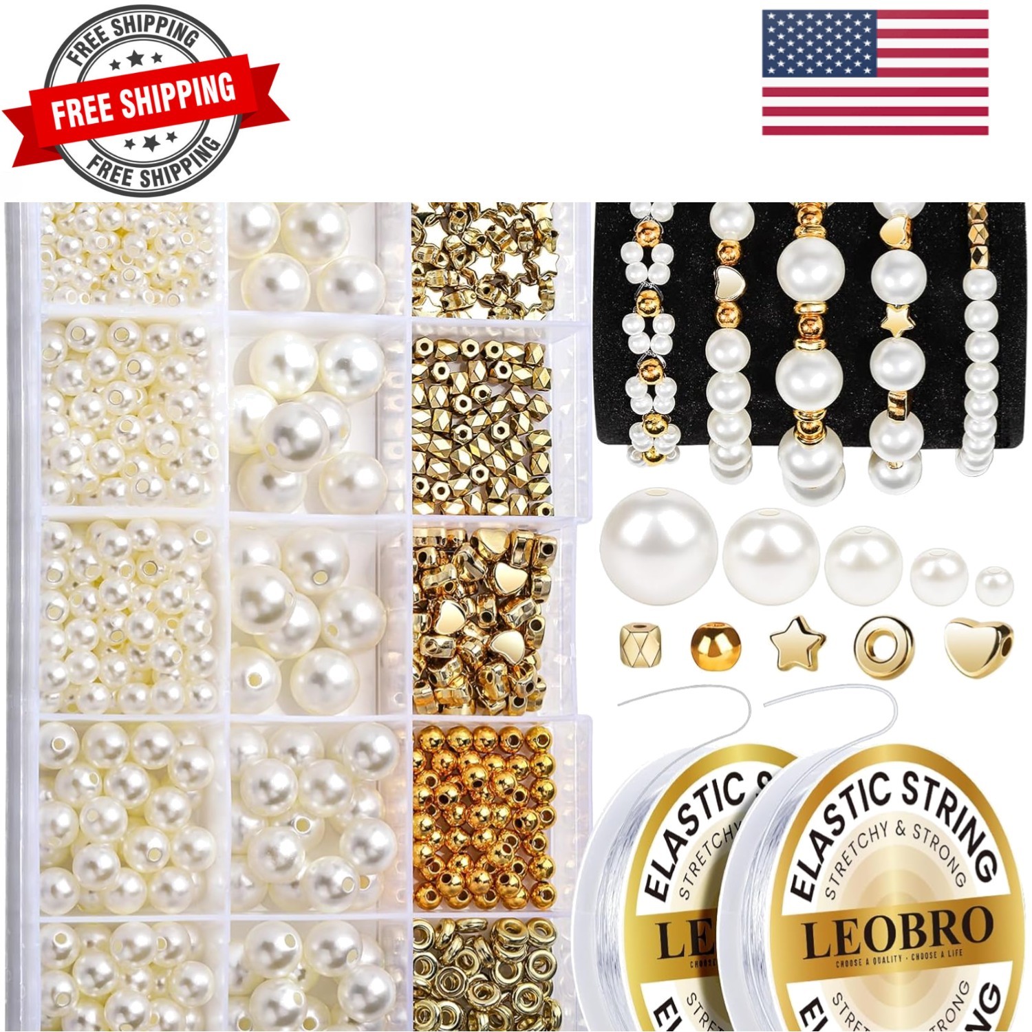 Pearl Beads for Bracelets, 720PCS Bracelet Making Kit for Adult, Bracelet Bea…