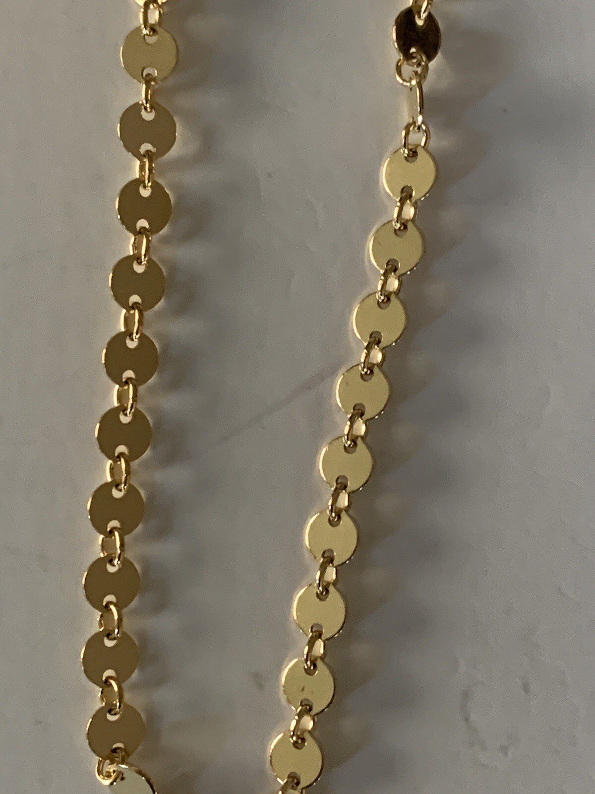 5FT Gold filled 14kt 4mm plain flat sequin disc chain 5FT
