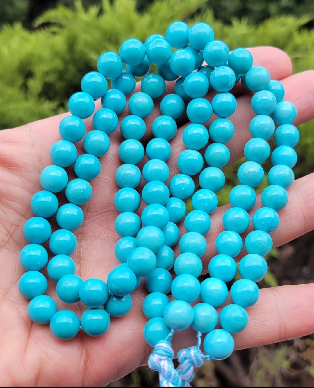 One Strand Natural Sleeping Beauty Turquoise Round Beads 9mm