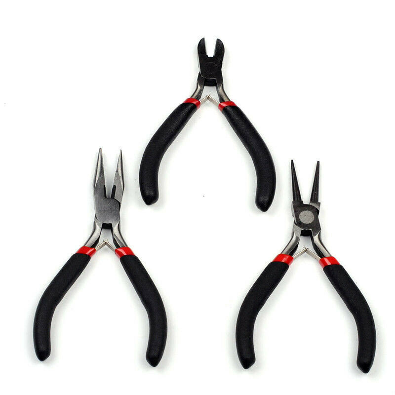 Lot 8 Mini Jewelry Tool Set Pliers Round Chain Nose Cutter Tweezer Beading Wires