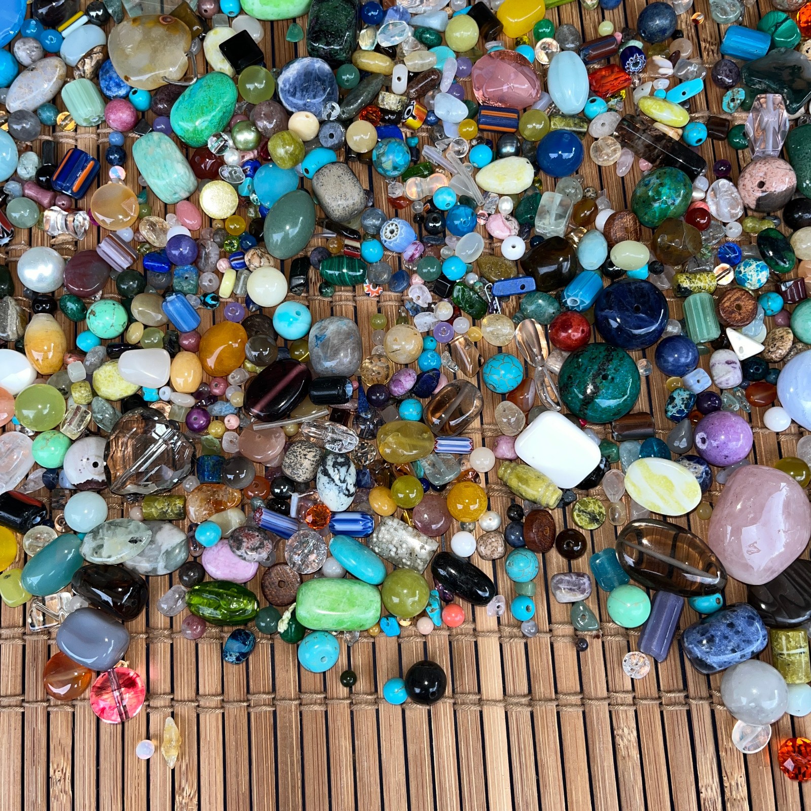 1 lb 10 oz Jewelry Making Beads Traditional Natural Gallery Glass Stone Glossy