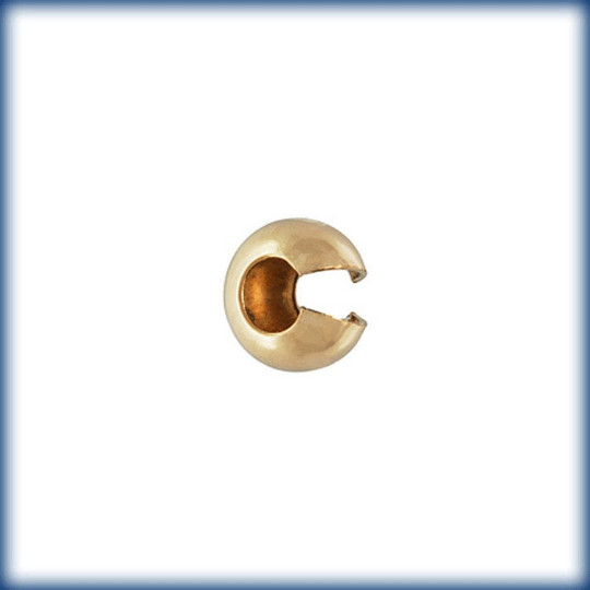 20 PCS- 3mm Gold Crimp Covers, 14K Gold Filled 3mm Crimp Bead Covers