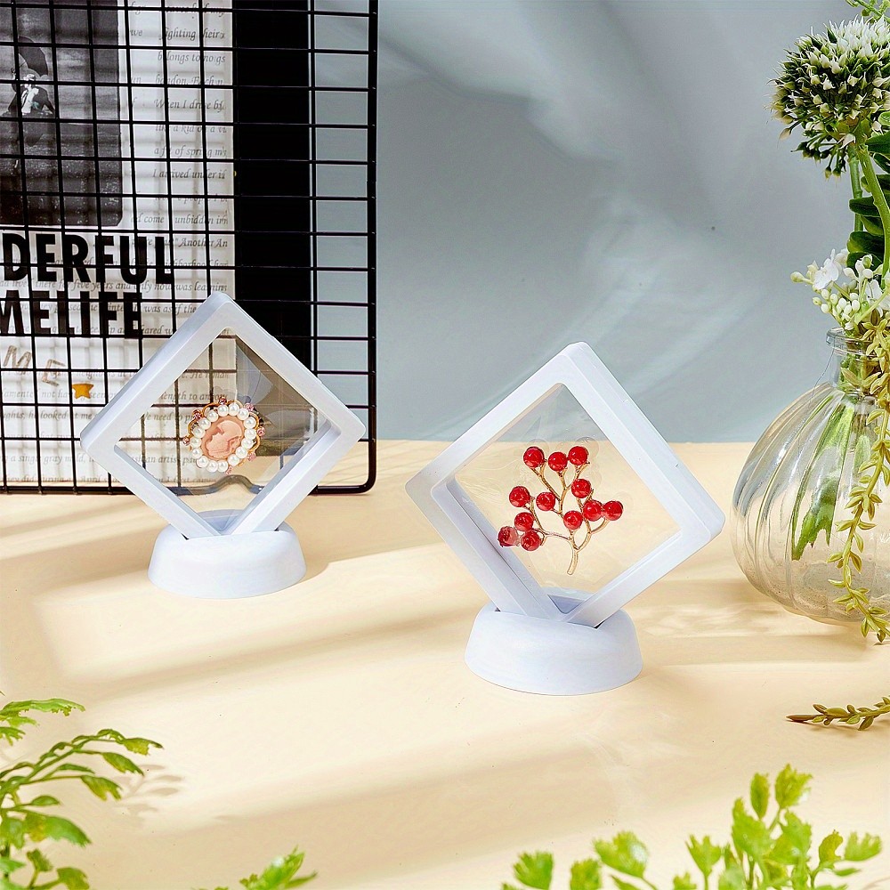 8sets 8.9cm White Plastic Picture Display Stands Bracelet Display with TPU