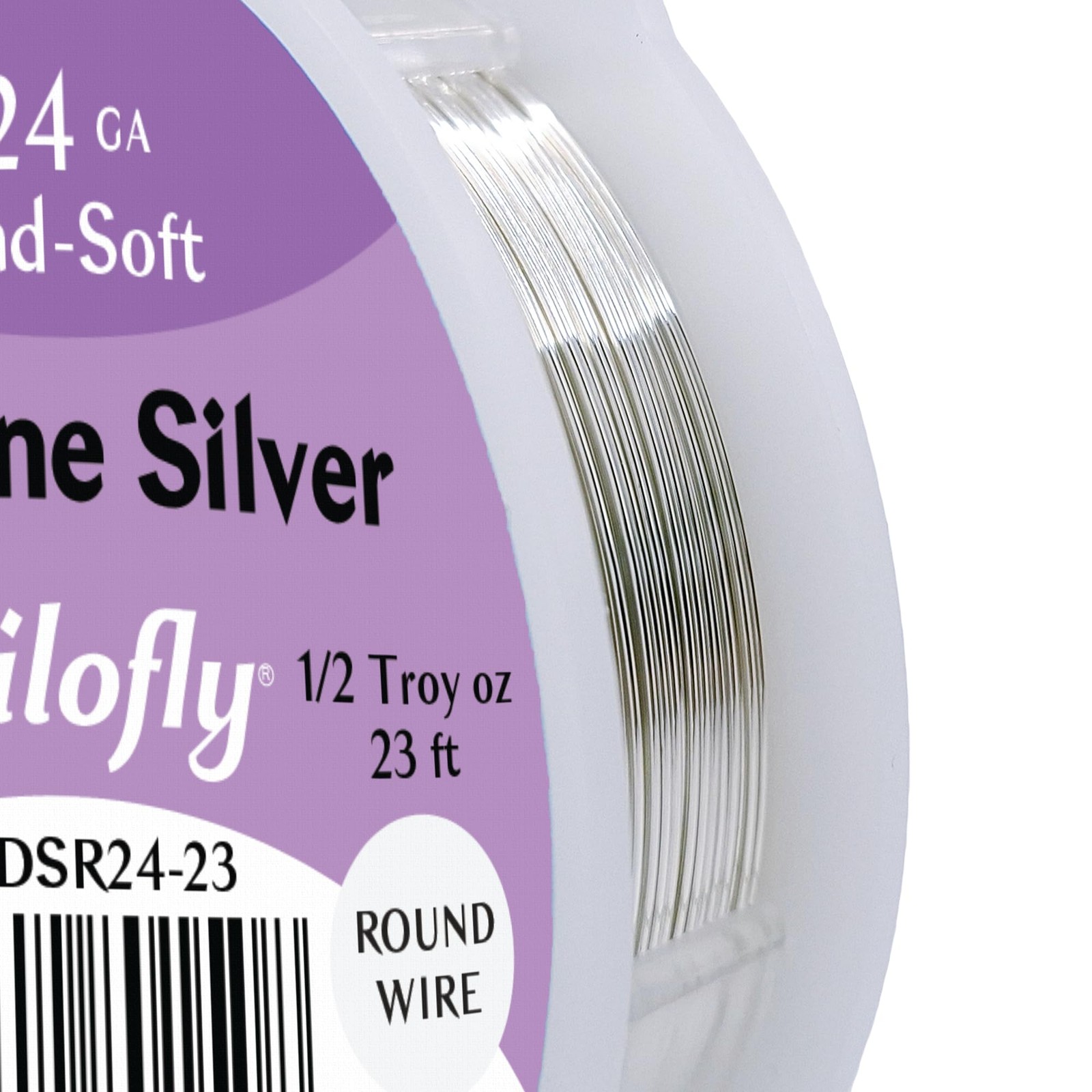Filofly 24 Gauge 999 Fine Silver Wire Dead Soft Round 1/2 Troy Oz 23 Ft