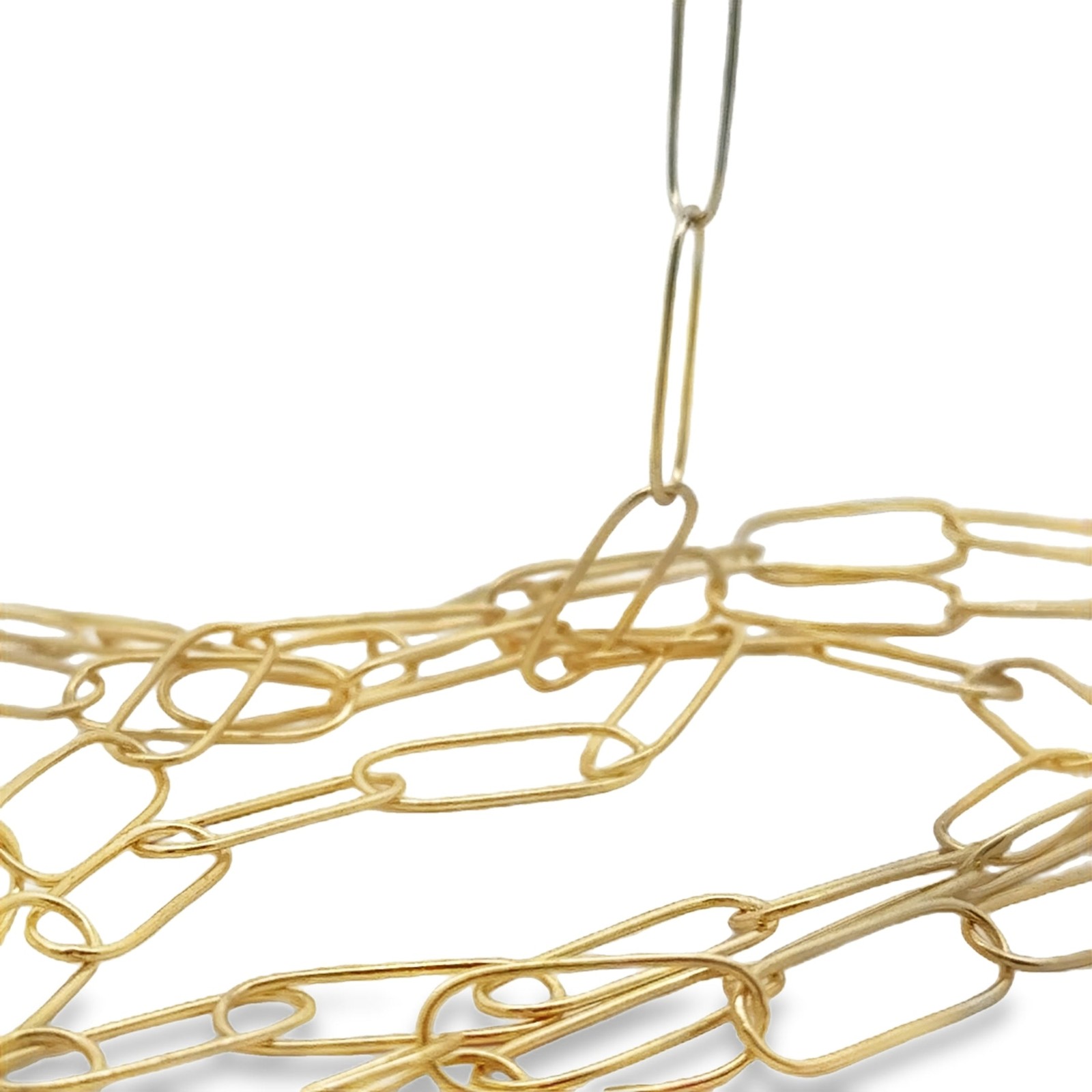 Elongated Oval Link Chain / Modern Chain Color, Gold Finish , Silver Plated And