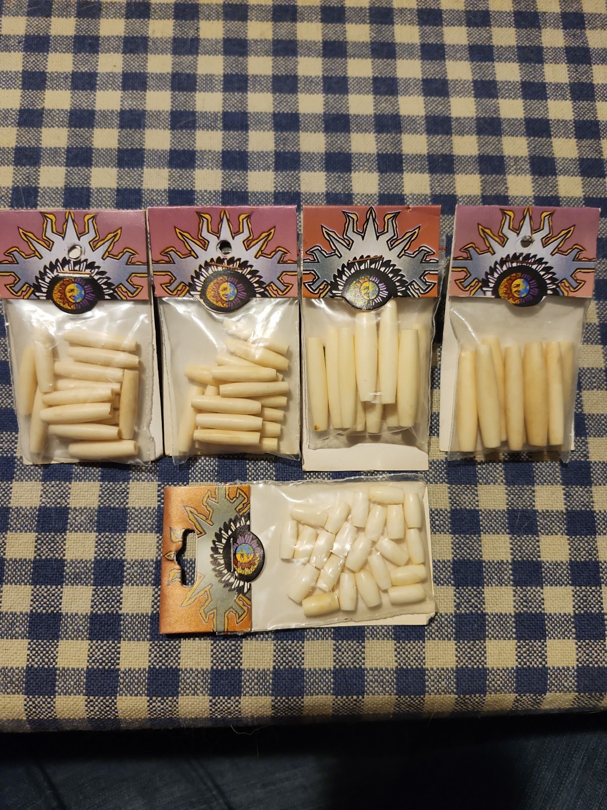 Hair pipe bone beads – LOT Of 5 – New .5″ – 1″ – 1.5″