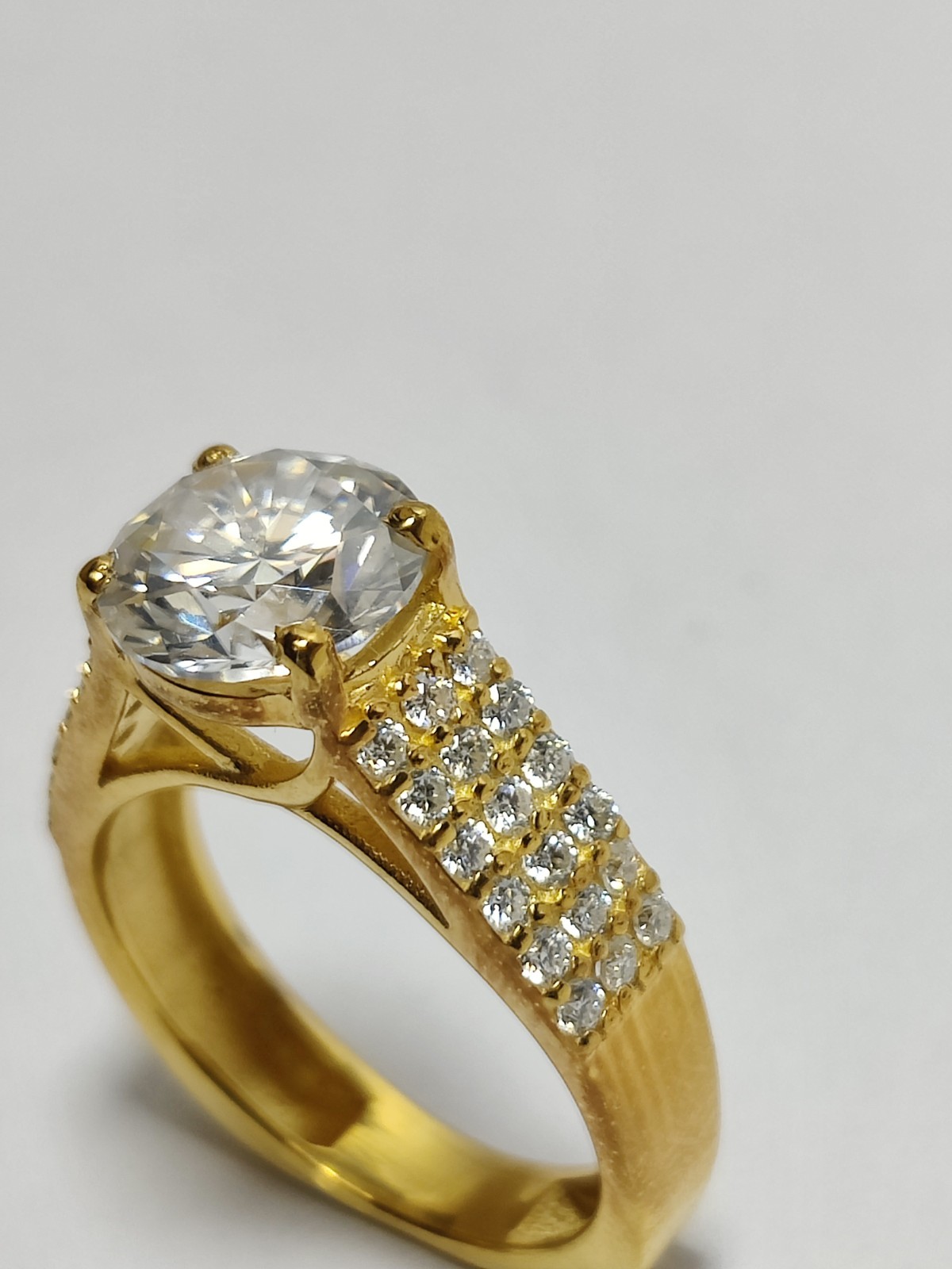 2ct 8mm Moissanite Engagement Ring 925 Sterling Silver 14K Gold Plated Wedding .