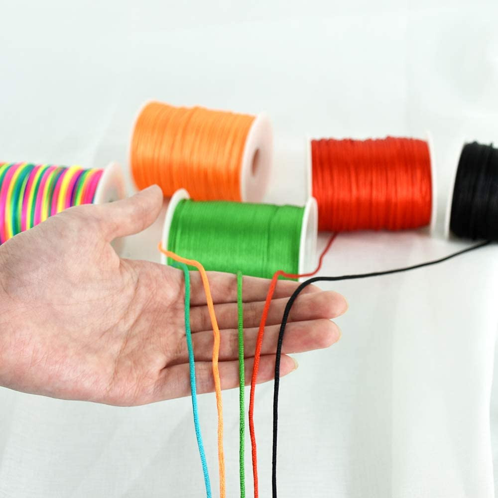 2Mm X 110 Yards Black Nylon Cord Satin String for Bracelet Jewelry Making Rattai