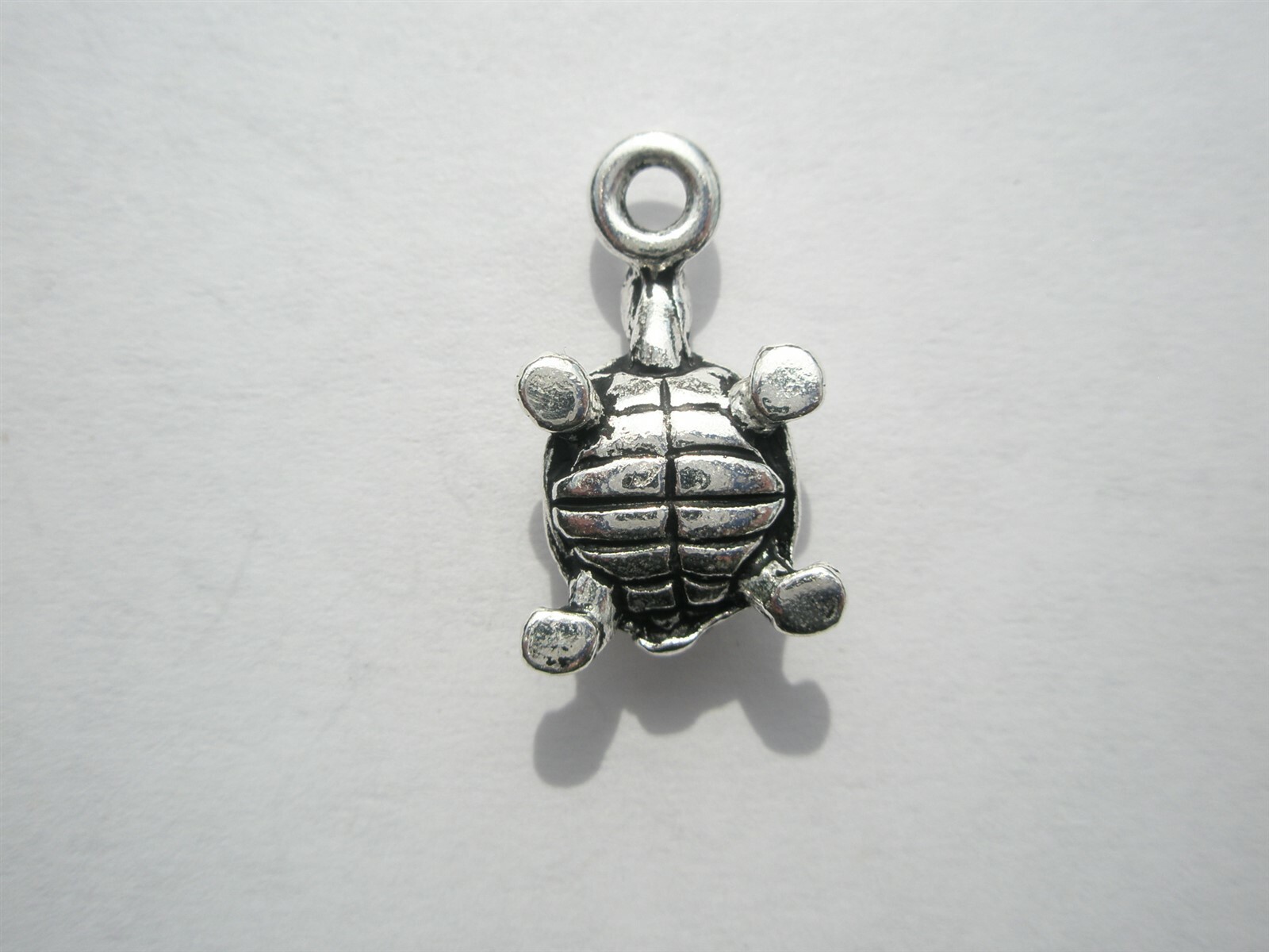 TierraCast Turtle Charm, Antiqued Fine Silver Plate – 18.75×11.25mm – 1