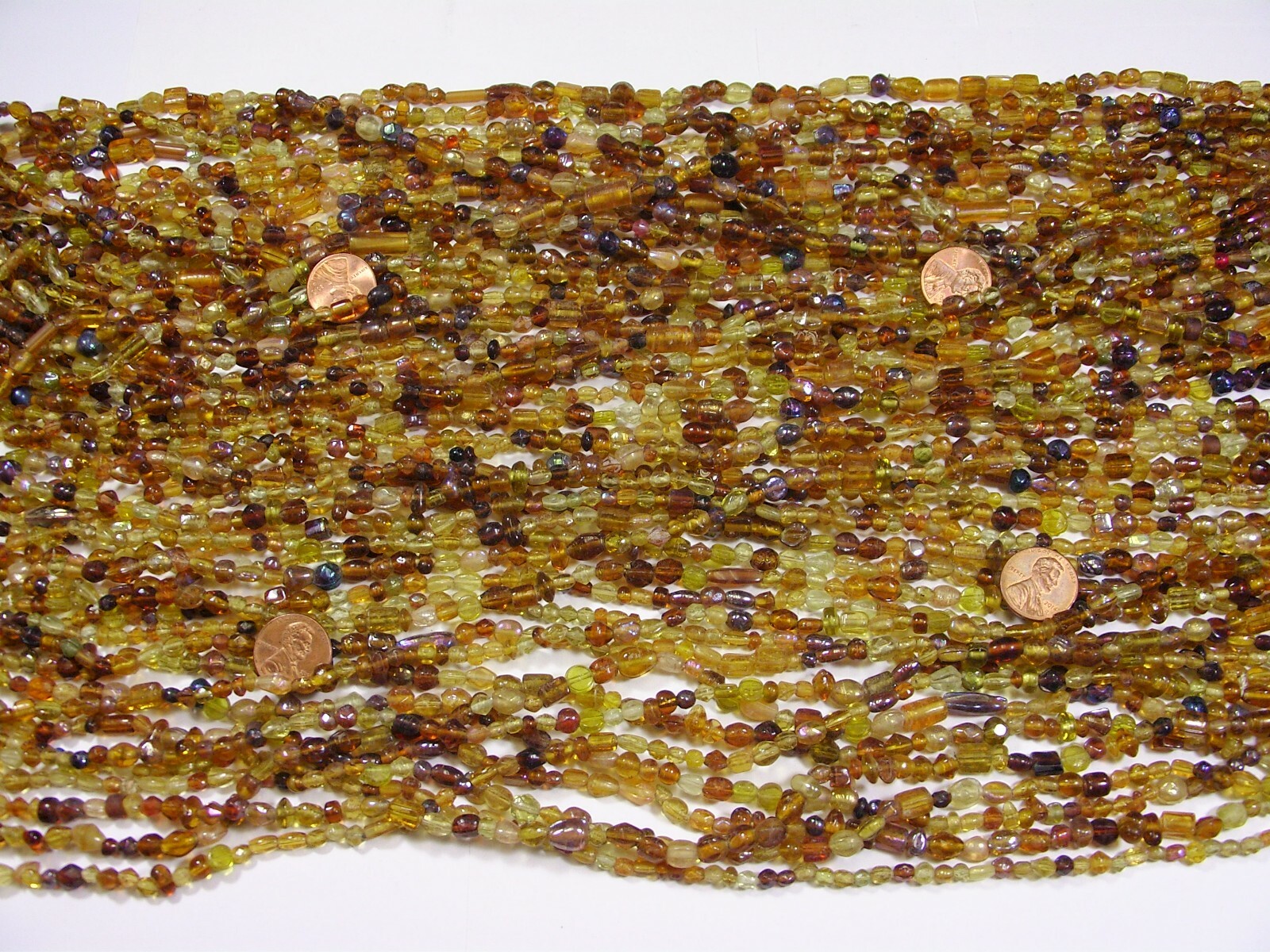 30 Strands 36″ India Handmade Assorted Color Glass Beads Wholesale Bulk (CT-44)