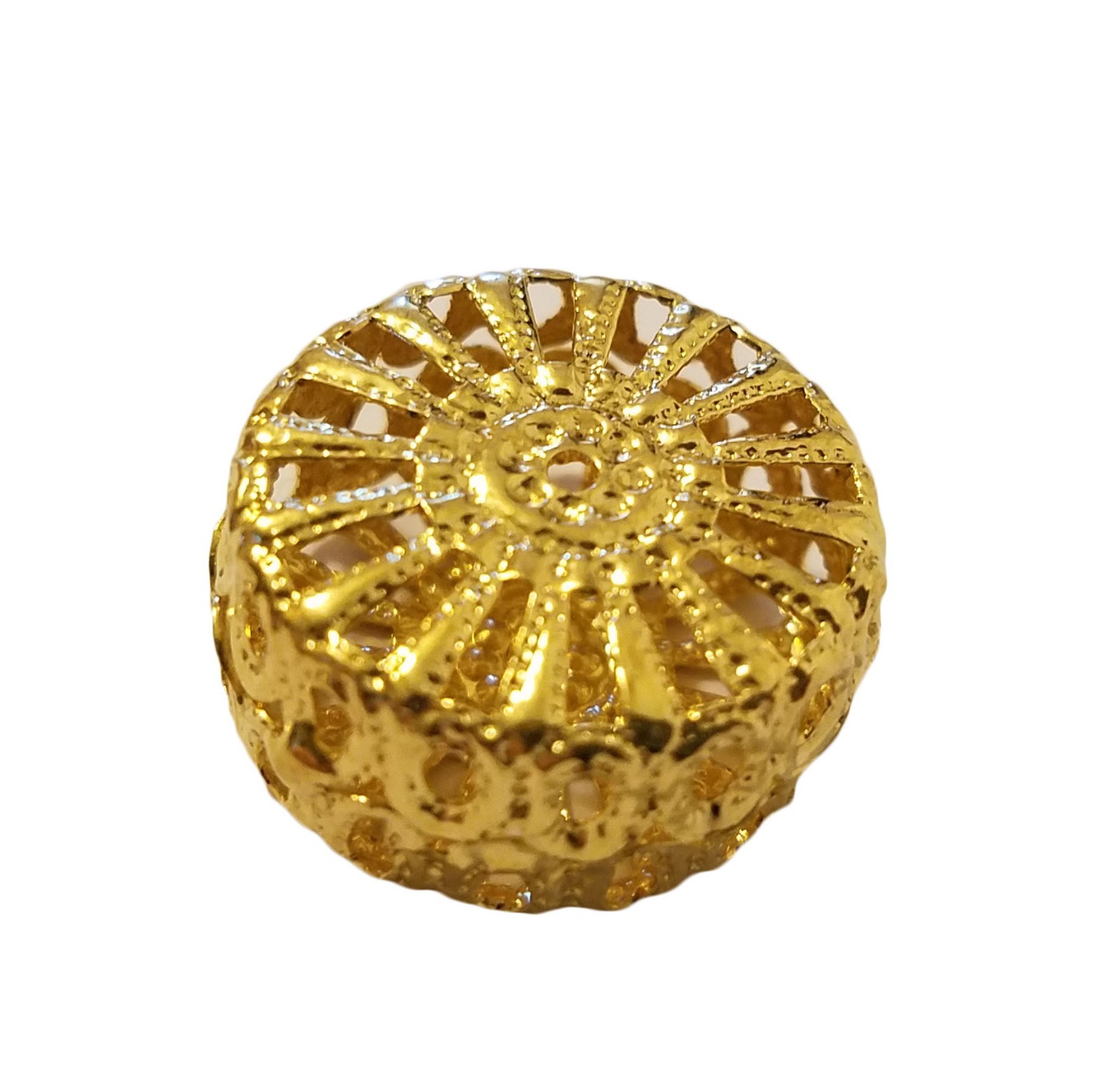 25 pcs Gold Metal Filigree Hollow Round Discs Craft Jewelry Findings 19mm 3/4″