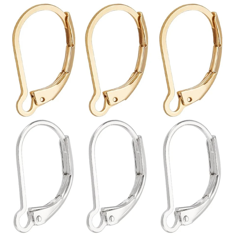 1 Box 60Pcs Leverback Earring Findings 24K Gold & 925 Sterling Silver Plated …