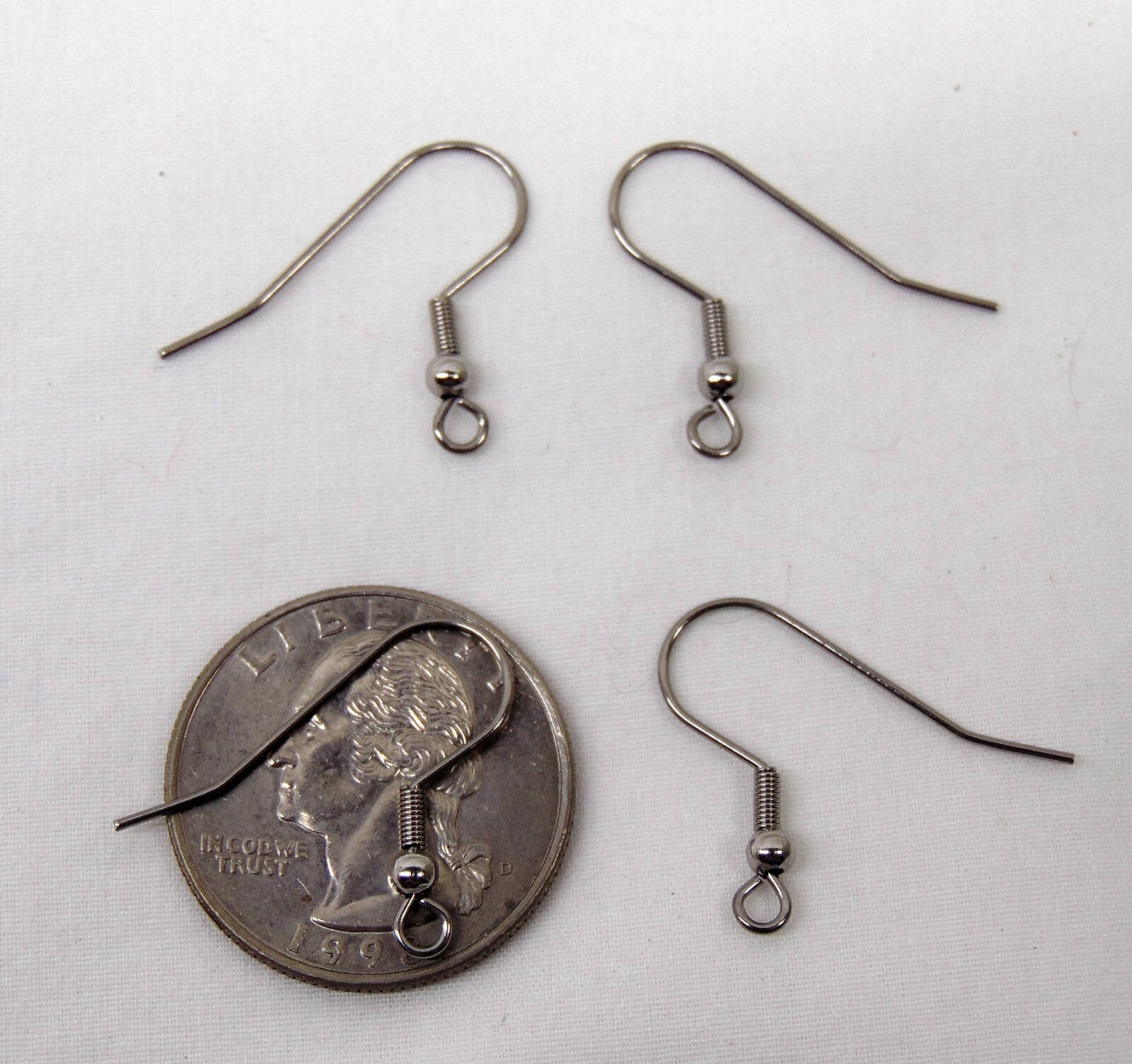 Stainless Steel Ear Wires 150 ~ Bead/Coil ~ Earrings French Hooks 22-24mm post