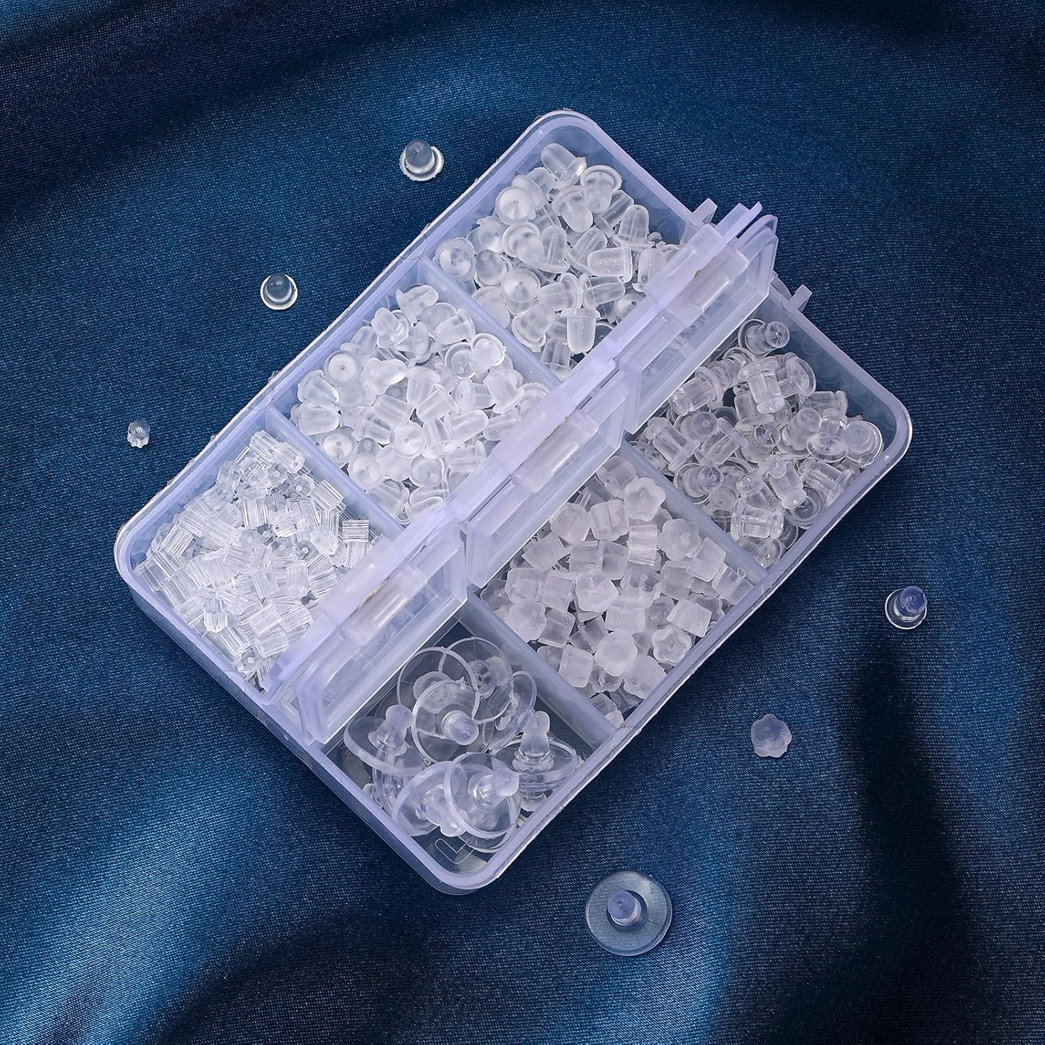 600 Pcs Clear Soft Earring Backings, 6 Styles Silicone Earring Backs for Studs