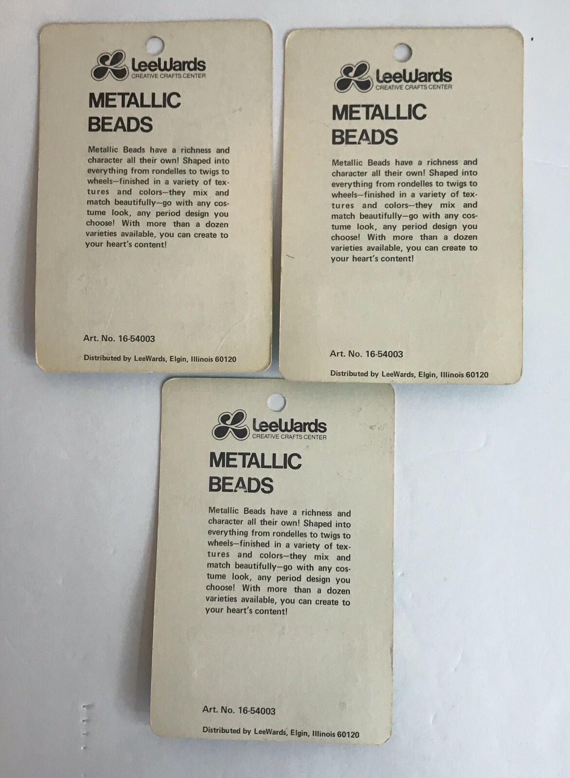 Vintage Lee Wards Beads African Earth Coconut & Metallic 8 Packs Sealed
