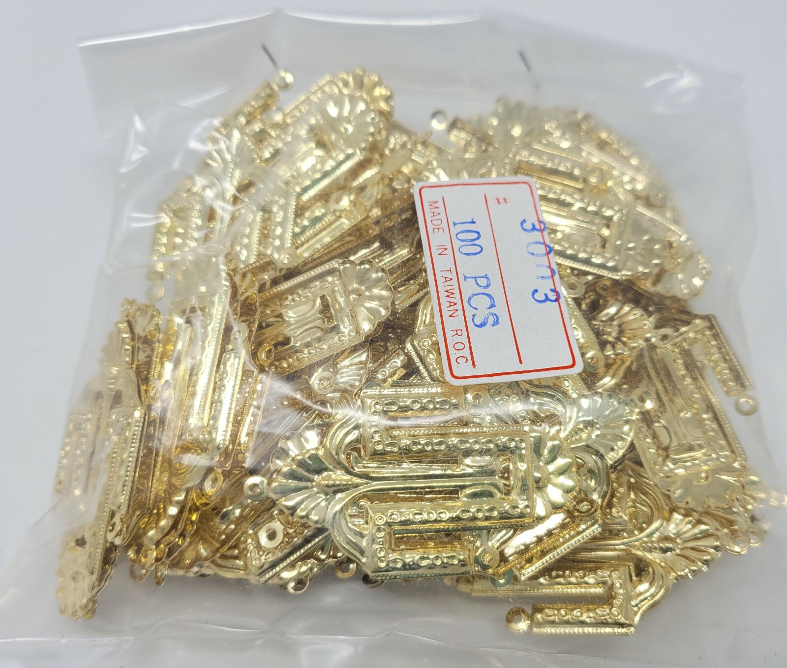 Wholesale Lot of 100 Gold Metal Art Deco Filigree Charms Craft Jewelry Findings