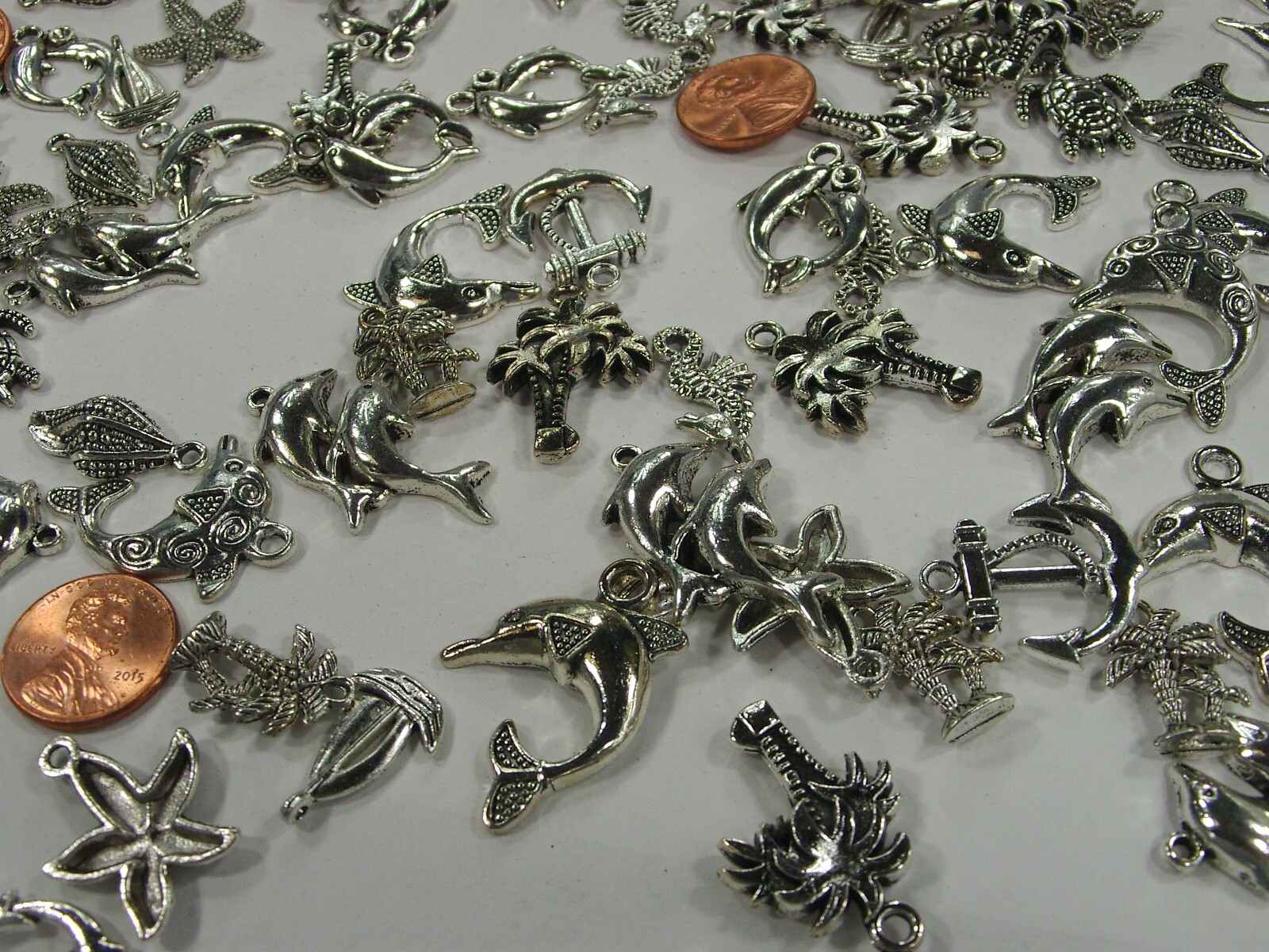 275 Pieces Assorted Sea Life Zinc Alloy Metal Charms Wholesale Bulk (PMS-51) ⭐