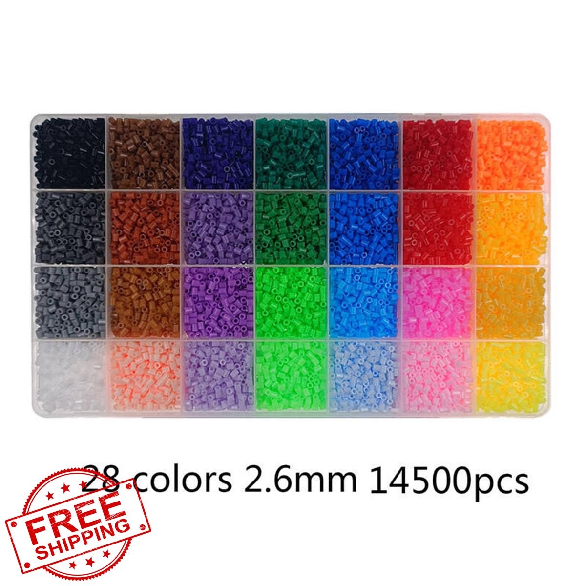 Fuse Beads Kit 28 Colors 2.6mm Mini Iron Melting Beads for Pixel Art Crafts
