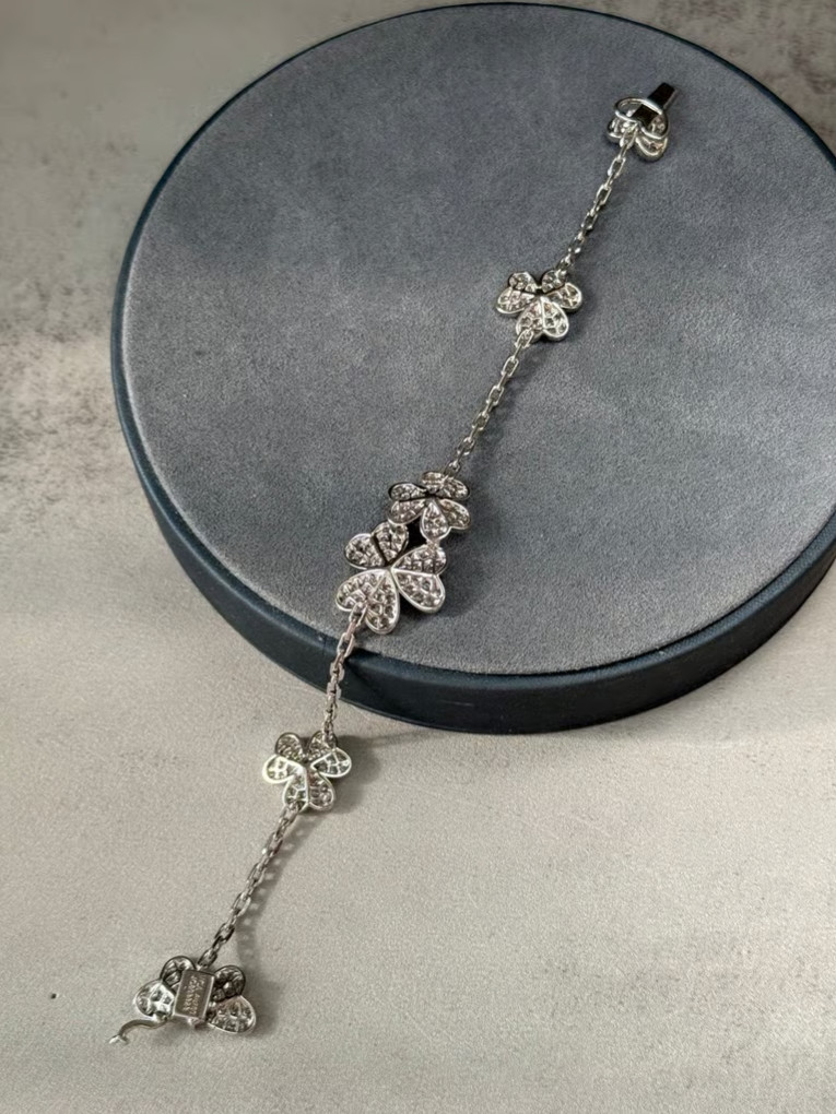 Frivole Flower cz 925 silver rose gold plated bracelet 17cm